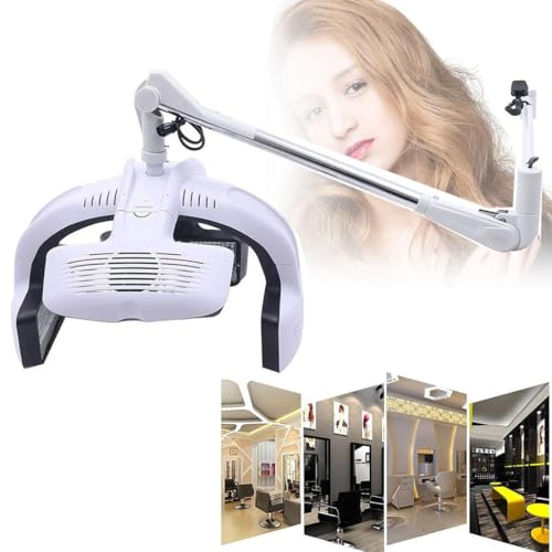 Qiang Haarfärbegerät 1200 W Dauerwellen-Wärmetrockner,Friseursalon-Maschine mit LCD-Display,Stehender/an der Wand einstellbare Temperatur Höhe 139–176 cm,White-Wall-Mounted