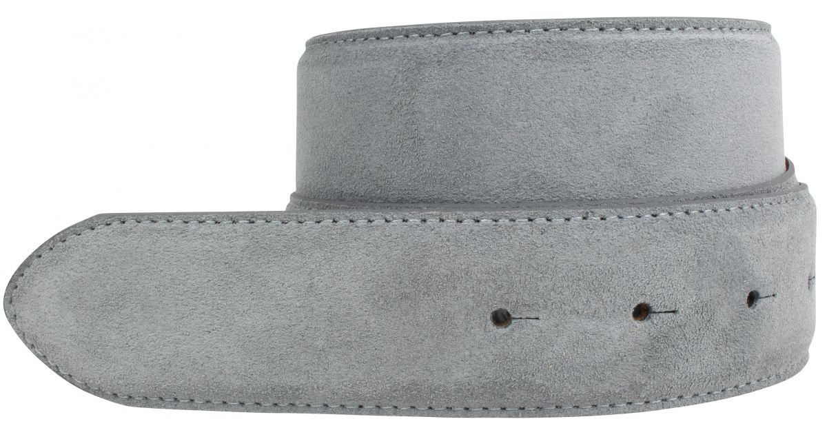 BELTINGER Gürtel aus Veloursleder ohne Schnalle 4 cm | Velour-Ledergürtel für Damen Herren 40mm | Wildleder-Gürtel 4cm | Dunkelgrau 120cm