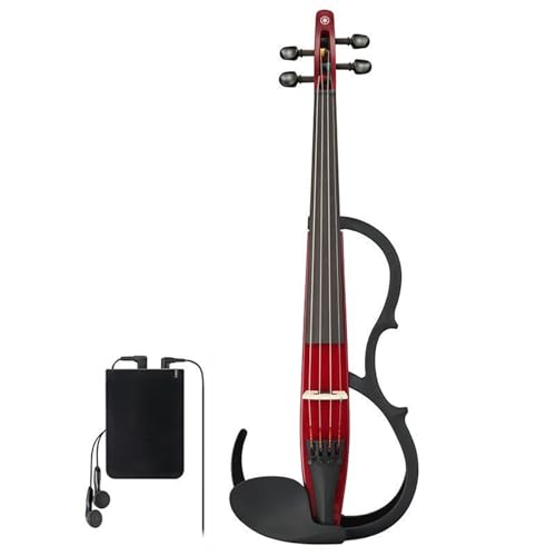 Standard Violine Leise Elektronische Violine Elektrische Viersaitige Fünfsaitige Violine 4/4(4-(red))