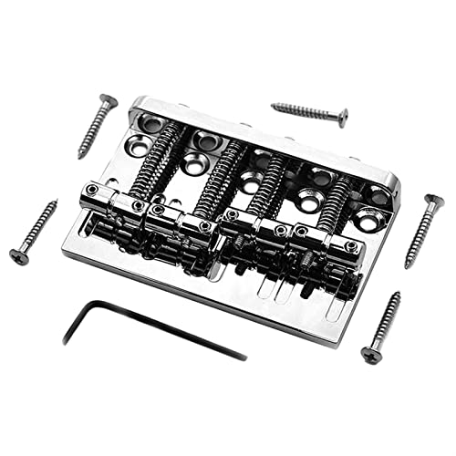 4 String Hardtail Bass Guitar Bridge Für Präzisionsbass Gitarrebrücke(Chrome)