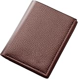 VSULZVNU Kartenetuis Mini Slim Wallet Herren Casual Leder PU Geldbörse Portafoglio Uomo Geldklammer Dünne Herrengeldbörse (Farbe: Braun)