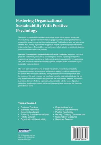 Fostering Organizational Sustainability With Positive Psychology