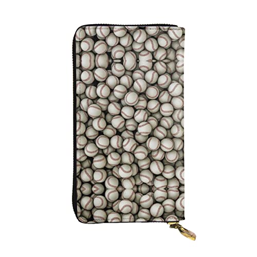 DMORJ Lange Clutch aus Baseball-Leder, 19 x 10 cm, bequem, leicht, wasserdicht, langlebig, schönes Geschenk, Schwarz, Einheitsgröße, Schwarz , Einheitsgröße