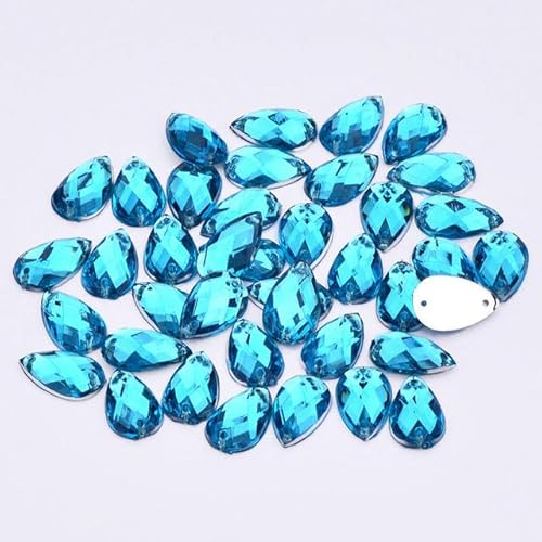 Bulk Flatback Strasssteine, Kristall Hotfix, 8 x 13 mm, 18 x 25 mm, dunkelgrün, for Nähen, in Tropfenform, Strasssteinchen mit flacher Rückseite, Strass-Kristall for Handarbeiten, Kleidung, Basteln(Li