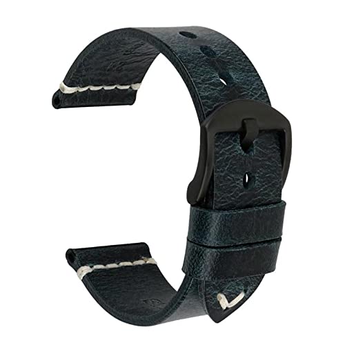 NEYENS Handgefertigtes Uhrenarmband aus Rindsleder, Vintage-Stil, 20 mm, 21 mm, 22 mm, 23 mm, 24 mm, 20 mm, Achat