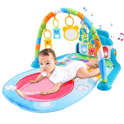 Weppduk Kleinkind-Spielgymnastik,5-in-1-Spielmatten mit bunten Spielzeugen und Musik | Rutschfeste Spielmatte, Klavier-Tummy-Time-Aktivitätsmatte, Tummy-Time-Spiel für frühe sensorische Erkundung