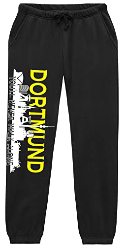 Dortmund Skyline Jogginghose | Fussball Skyline Dortmund Hose Herren Ultras Sporthose Freizeithose | (XL)