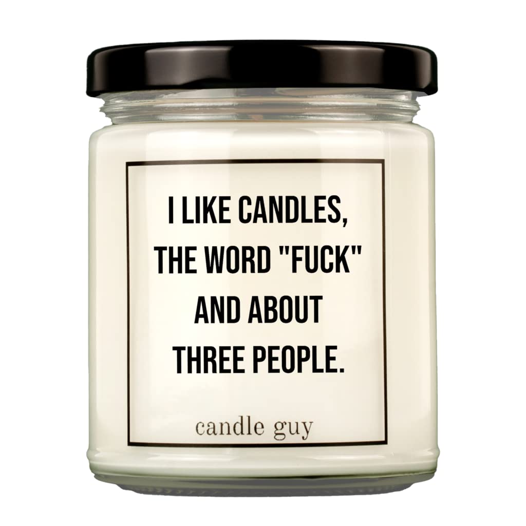 candle guy Duftkerze | I like candles, the word fuck" and about three people." | Handgemacht aus 100% Sojawachs | 70 Stunden Brenndauer