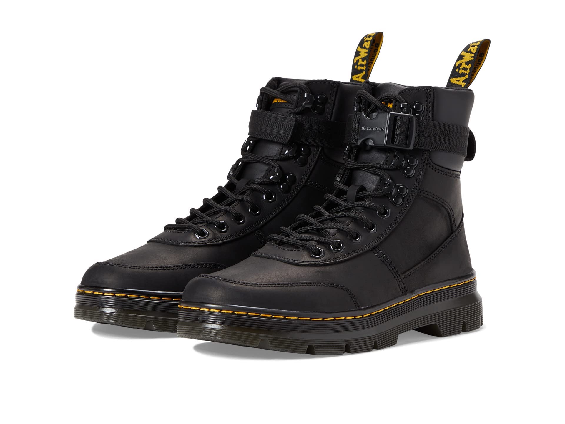 Dr. Martens Unisex Combs Amphibians, Black Wyoming & Black Pu Polyurethane, 45 EU