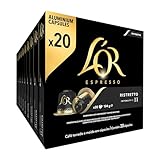 L'OR Espresso Kaffee Ristretto Intensität 11 - Nespresso®* kompatible Kaffeekapseln aus Aluminium - 10 Packungen mit 20 Kapseln (200 Getränke)