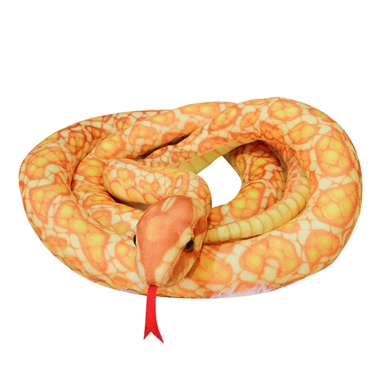 DANAIM Simulation Tier Zeug Schlange, Schlange Stofftier Plüsch Lebensechte Python Plüsch Puppen Reptil Umarmung Kissen Geschenk for Kinder Geburtstag Home Decor(Gold,110cm)