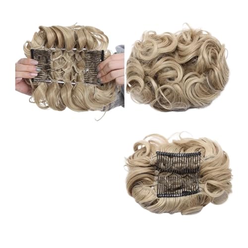 Haarteile Haarknoten Synthetischer großer Kamm-Clip in lockiger Haarverlängerung, Chignon-Haarteile, Hochsteckfrisur, Abdeckung, Haarteil, Verlängerung, Haarknoten Brötchen Haare(24H613)