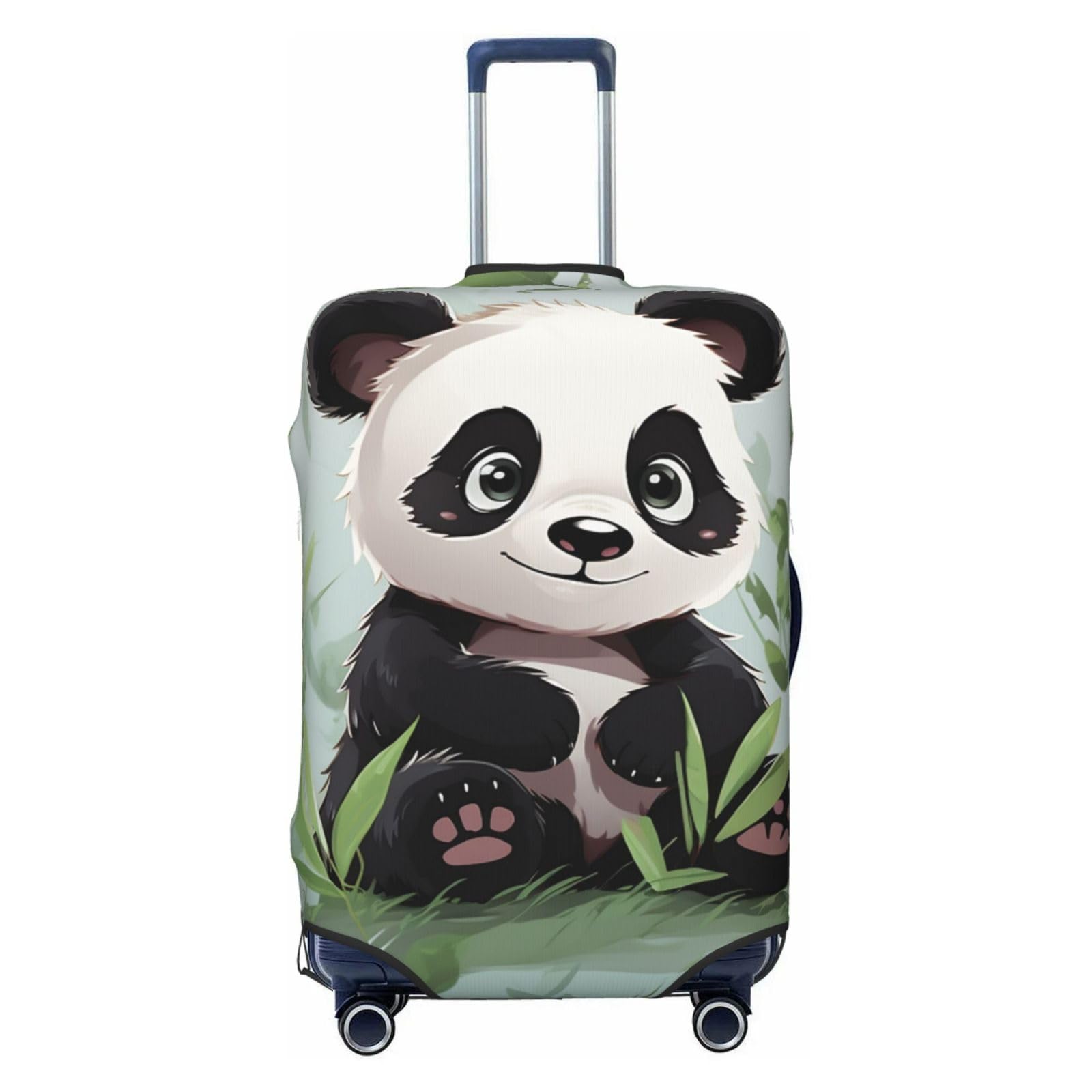 CSGJMYGS Panda Gepäckabdeckungen für Koffer, waschbar, modisch, dehnbar, kratzfest, passend für 45,7 - 81,3 cm große Gepäckstücke, Größe XL, Schwarz, Schwarz , XL