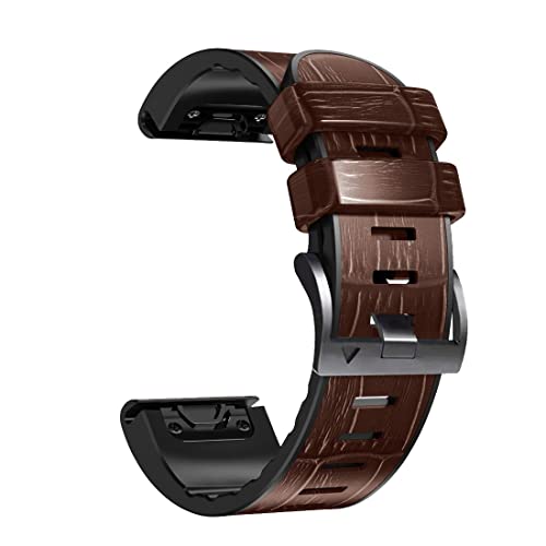 OPKDE Silikon-Lederarmband für Garmin Fenix 7 7X 5 5X Plus 6 6X Pro Smartwatch QuickFit Easyfit Armband 26 22 mm, 22mm Fenix 5 5Plus, Achat