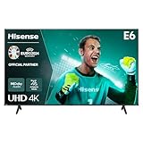 Hisense 50E6NT 127cm (50 Zoll) Fernseher, 4K UHD Smart TV, Precision Colour, HDR, Dolby Vision, 60Hz, Triple Tuner DVB-C/S/S2/T/T2, WiFi, HDMI 2.1, Bluetooth, Alexa Built-in, Schwarz, [2024]