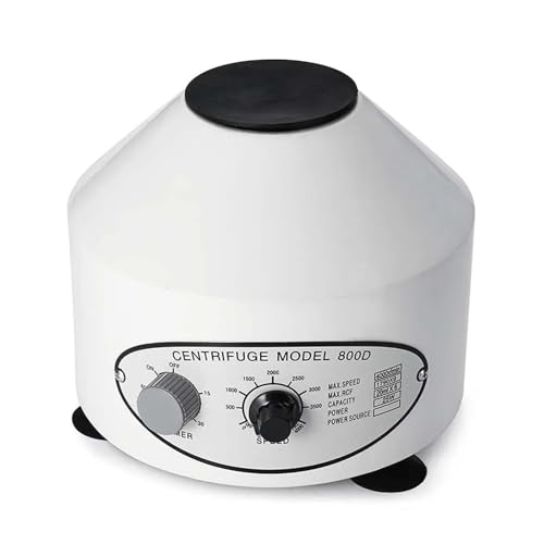 Effiziente 800D 4000 U/min Timing Elektrische Laborzentrifuge Medizinische Praxismaschine Desktop-Zentrifuge weit verbreitet in Laboren und Schulen(White)