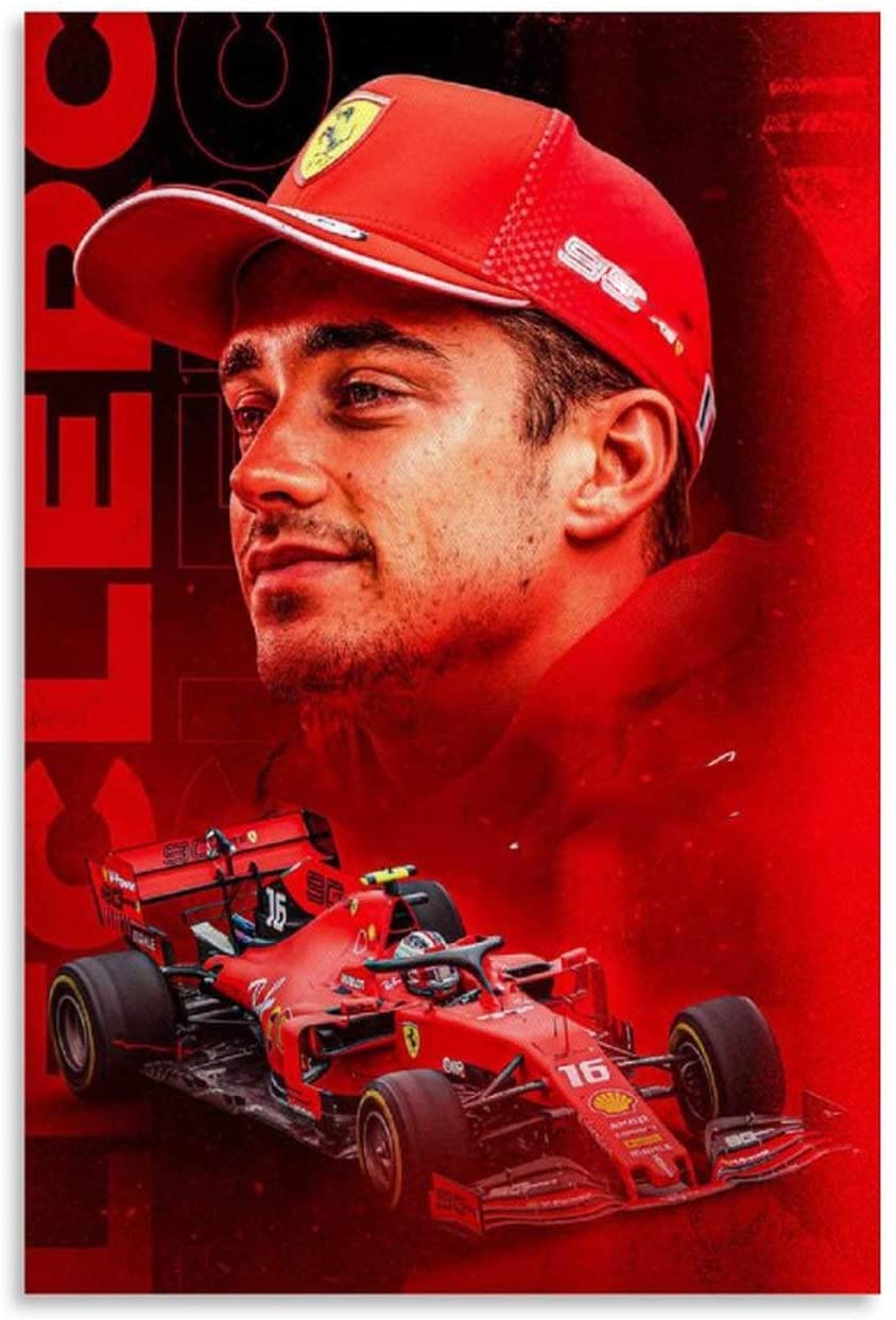 DIY 5d Diamant Malerei Kristall Strass Painting Charles Leclerc Ferrari-Leinwanddruck Stickerei Bilder Kunst Handwerk FüR Erwachsene Und Kinder 11.8"x15.7"(30x40cm) Kein Rahmen