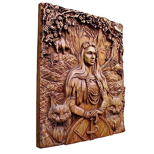 VOIV Vintage Mythologie Figur Skulpturen Flugzeug Wandbehang Holzschnitzerei Statue Hinterhof Garten Outdoor Dekorationen