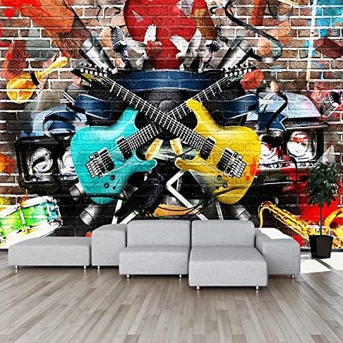 Art Deco Graffiti Gitarre Musikinstrumente 3D Tapeten Wanddekoration Fototapete Sofas Wohnzimmer Wandbild Schlafzimmer-400cm×280cm