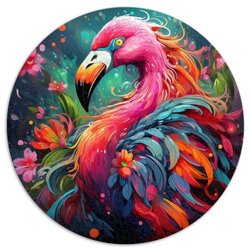 Puzzle, Blumen-Fantasie-Flamingo, 1000-teiliges Puzzle für Erwachsene, 26,5 x 26,5 Zoll, Puzzle für Lernspiele, Herausforderungsspielzeug