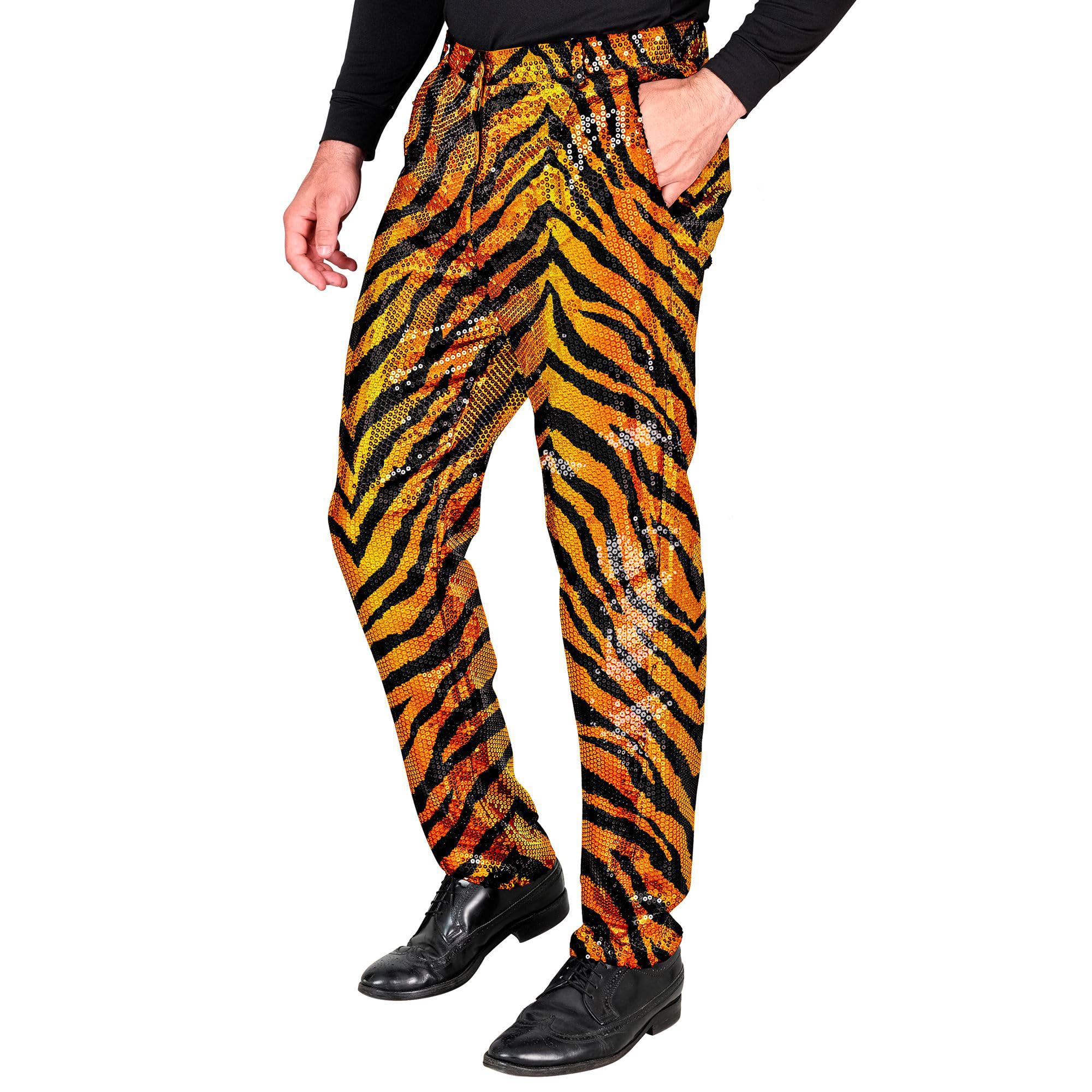 W WIDMANN MILANO Party Fashion - Party Fashion Paillettenhose für Herren, Disco Fever, Herrenhose, Party Outfit, Faschingskostüm