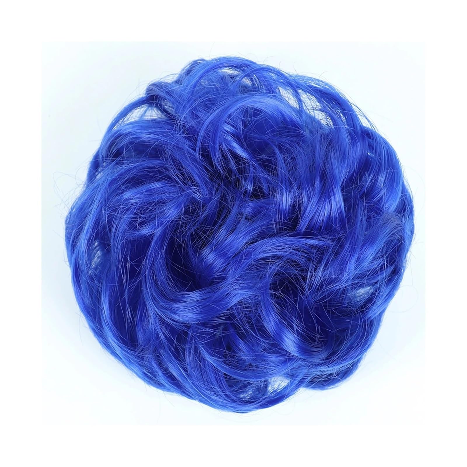 Haarteil Synthetischer Haarknoten, unordentlicher Chignon, Pferdeschwanz, Haarverlängerung, elastisches Gummiband, Haargummis for Frauen, blond, braun, gewellter Dutt Haarverlängerung(Q-BLUE)