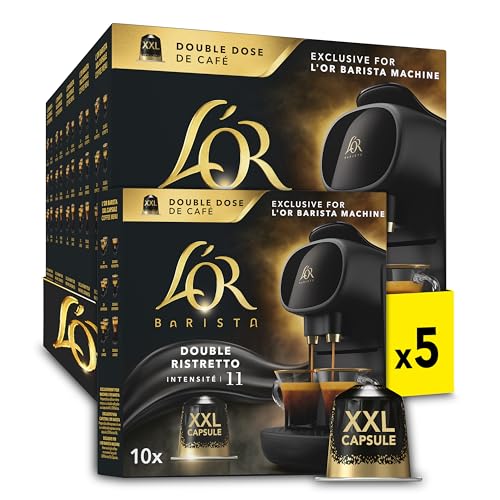 L'OR Barista Kaffeekapseln Ristretto, exklusiv für L'OR Barista Maschinen, 5er Pack, 5 x 10 Kapseln