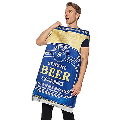 Takluu Bierdosen-Kostüm - 100 Cm Großes Halloween-Bierdosenkostüm | Kostüm Für Bier, Maskerade, Outfits, Soda-Jerk-Kostüme | Bierkostüm-Sets | Bierfest-Outfit Für Halloween | Karneval | Männer