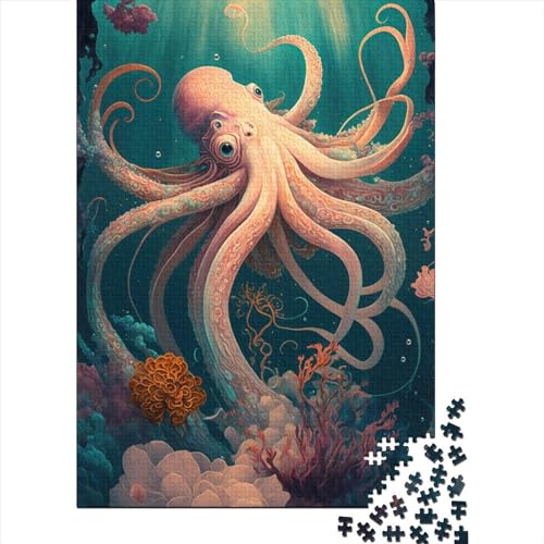 1000-teiliges Puzzle für Erwachsene Teenager, Oktopus-Puzzle für Erwachsene Teenager, Spielspielzeug für Erwachsene, Familienpuzzle, Geschenk, 75 x 50 cm