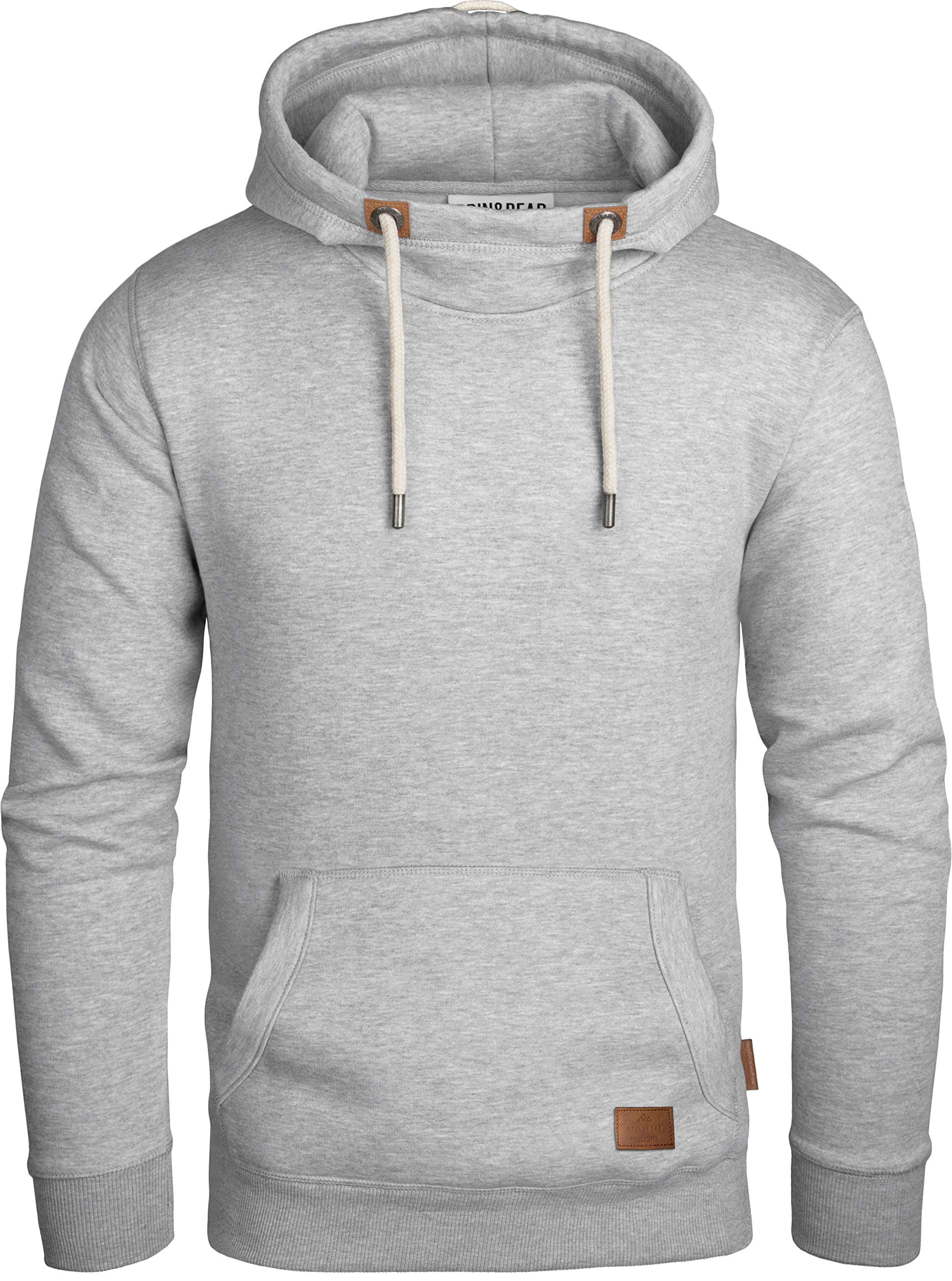 Grin&Bear Herren Kapuzenpullover Kapuzenjacke Hoodie mit hoch abschließendem Kragen GEC494 (XL, Grau meliert)