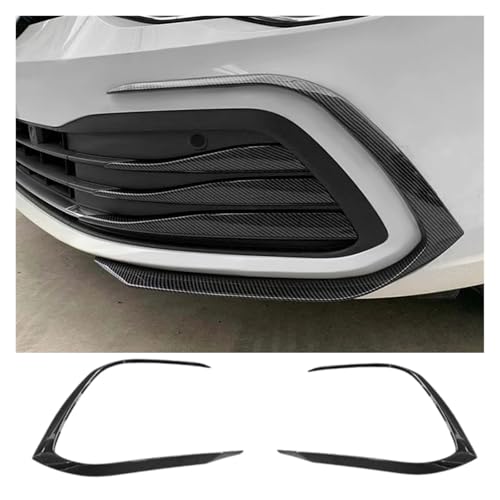 Frontgrills Für VW Für Golf 8 MK8 PRO 2020 2021 2022 Frontstoßstange Nebelscheinwerfer Unterer Kühlergrill Spoiler Modifikation Autozubehör Front Bumper Grille(Carbon Look)