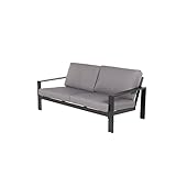 Home Deluxe - Gartenmöbel Set - Rio - Schwarz, Größe: M - bestehend aus 1x Hocker, 1x Sessel 1x Sofa - inkl. Kissen I Gartensitzgruppe Gartenlounge Balkonmöbel