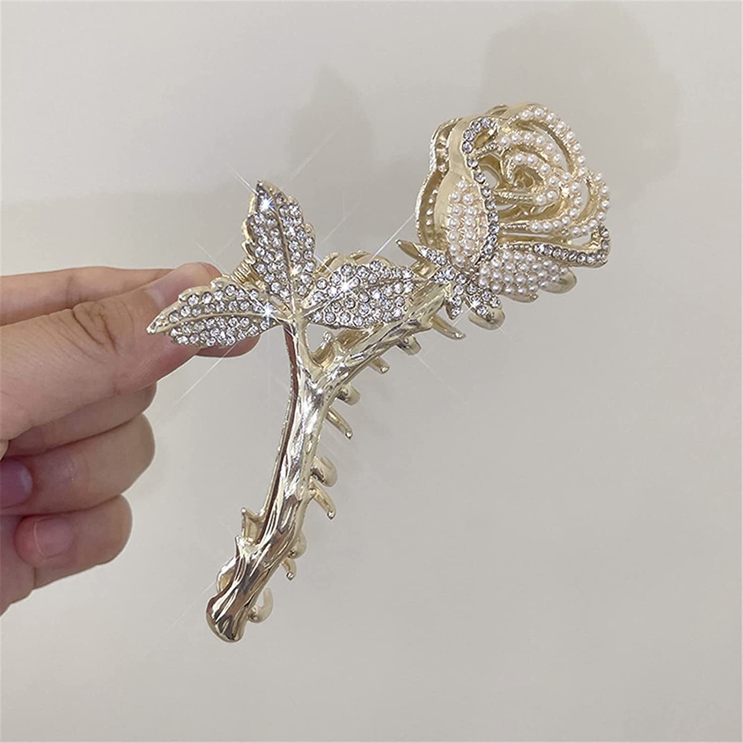 Haarklemmen, Clip-Haarspangen, Krallen-Clips, Gold- und Silberrosen, Perlen-Strass-Haarnadel, Damen-Legierung, Hai-Clip, weibliche Haar-Accessoires TS5181-2 (Farbe: TS5181 2) (Farbe: TS5181 2) ( Color