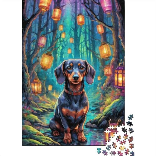 Kunstpuzzle für Erwachsene 1000 Teile Tier-Fantasie-Hund Holzpuzzle für Erwachsene Puzzlespielzeug Lustige Familienpuzzles für Erwachsene 29,53 x 19,69 Zoll