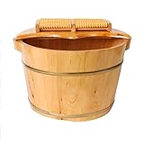 Haushalt Geschenk Holz Fußwanne Fußbadekübel Fußbadewanne Saunawanne Aus Hochwertig Holz, Tiefes Design Pediküreimer Fußpflege Pediküre Haushaltsartikel Dekoration (Color : A)