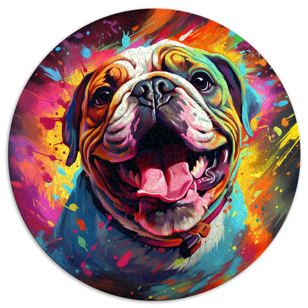 Puzzle „Der sanfte Bulldogge“ 1000 Teile für Erwachsene, Geschenke 26,5 x 26,5 Zoll, Puzzles, Geschenke, Familienspiel, Stressabbau, schwieriges Herausforderungspuzzle