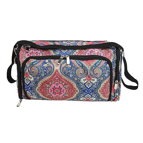 WELLDOER Tragbare Strickgarn-Organizer-Tasche, große Kapazität, Häkeltaschen für Garnaufbewahrung, Schultertasche, Häkeltasche, Strickprojekttasche, Garnorganisationssystem, Strickbedarf-Organizer, B