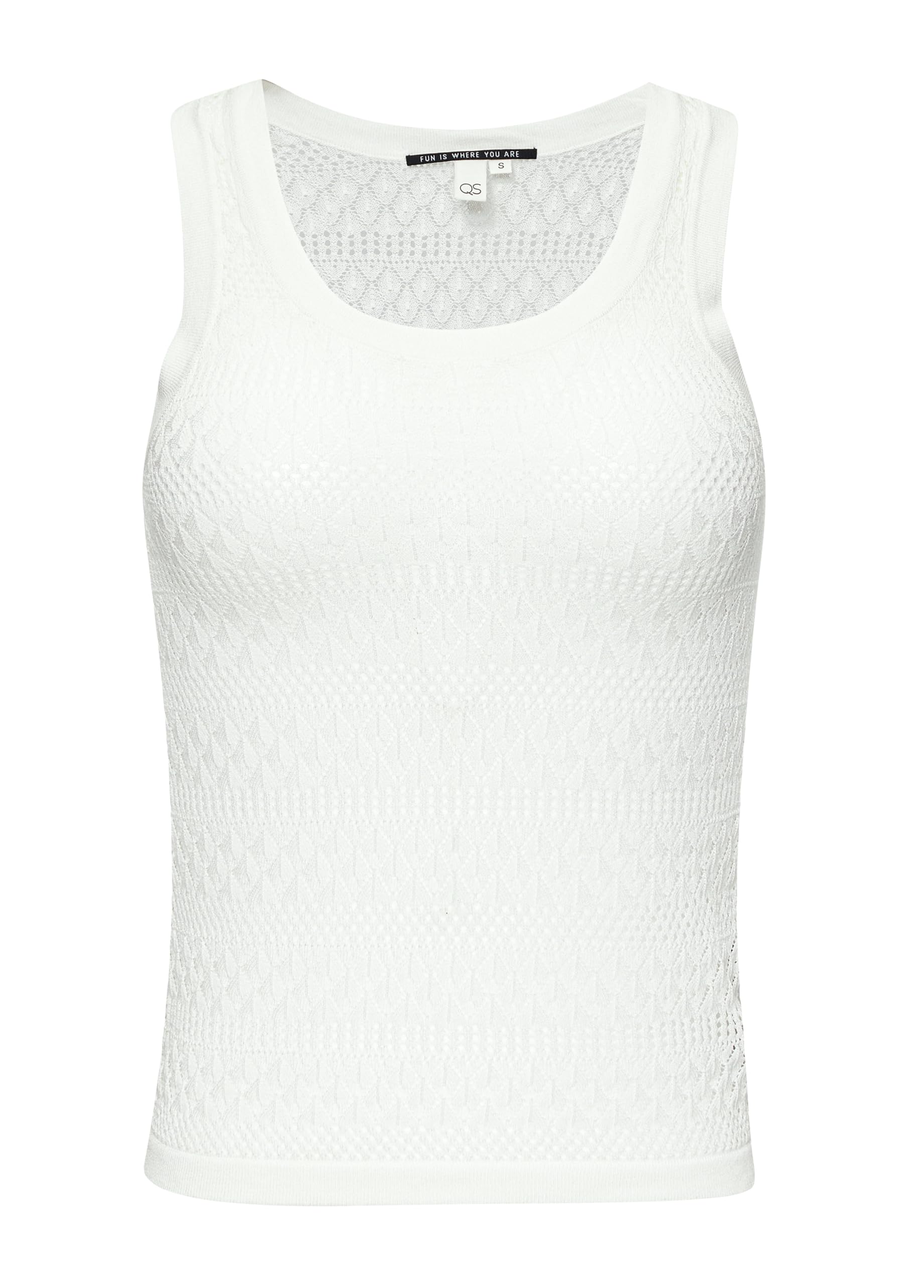 QS Damen 2147343 Feinstrick Top, WHITE 0200, XS