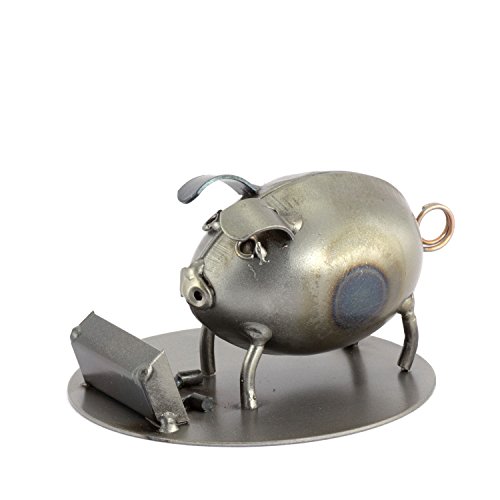 Steelman24 I Schraubenmännchen Schwein Groß I Made in Germany I Handarbeit I Geschenkidee I Stahlfigur I Metallfigur I Metallmännchen