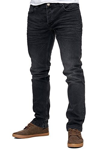 Reslad Jeans-Herren Slim Fit Basic Style Stretch-Denim Jeans-Hose RS-2063 Schwarz W31 / L34