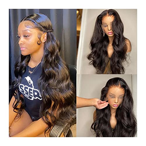 Perücken 14-32 Inch Brazilian Body Wave Lace Front Perücken for Schwarze Frauen Menschliches Haar 13x4 Human Haare Perücke Spitze Frontal Perücke Tiefwelle Perücke Damenperücke (Size : 180%, Color :