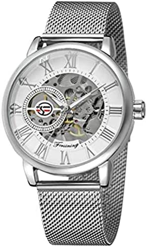 Mode Automatische Mechanische Uhr Herrenuhr Netzwerk Kette Leben Wasserdicht Transparentes Zifferblatt Edelstahl Metallarmband Männer Casual Mineral Gehärtetes Glas Spiegel Boutique Verpacku