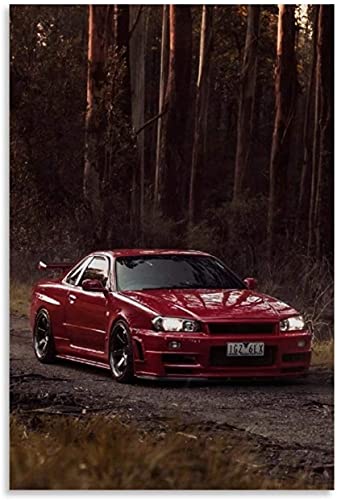 5d Diamond Painting Diamant Bilder FüR Erwachsene Und Kinder JDM Car GTR R34 Sportwagen DIY Kreuzstich Arts Craft Kristall Strass Stickerei 11.8"x15.7"(30x40cm) Kein Rahmen