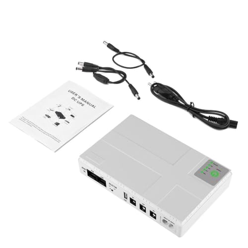 Pluuttiem USV-Router mit Unterbrechungsfreier Stromversorgung, DC-Multiport mit Optischem POE-Cat-Handy-Switch, Mini-Router D, EU-Stecker