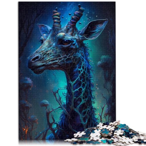 Puzzle-Geschenk Giraffe Otherworldly 1000 Teile Puzzle für Erwachsene Holzpuzzle-Spiel Home Art Decor Schwierige schwere Puzzles für Frauen Männer (50x75cm)