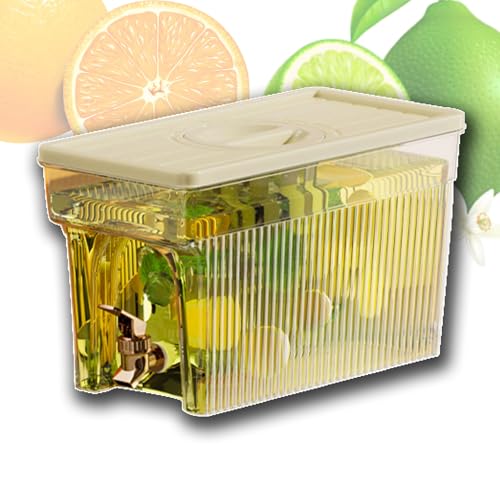 OZMDXKJ Luftdichter Getränkespender, 3 l, hochwertiger kleiner Eiswasserkrug, Limonadenständer, Kaltwasserkrug, auslaufsichere Deckel, Filtersieb mit Zapfhahn für Limonade, kaltes Wasser, Tee, C