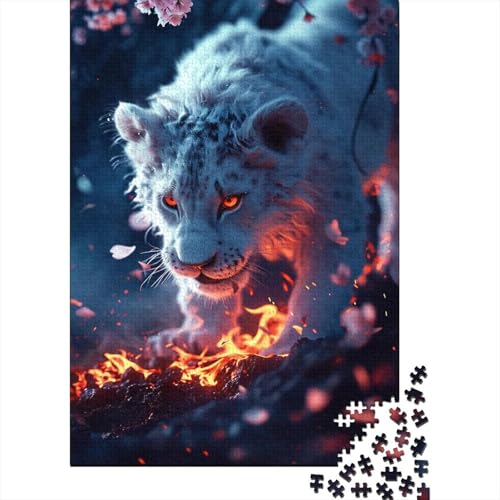 Fire Blossom Predators Holzpuzzle für Erwachsene und Teenager, 1000-teiliges Puzzle für Erwachsene Teenager als Geschenk für die ganze Familie und die 75x50cm