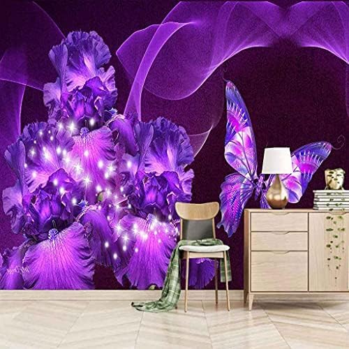 Schmetterling Lila Halle 3D Tapeten Wanddekoration Fototapete Sofas Wohnzimmer Wandbild Schlafzimmer-300cm×210cm