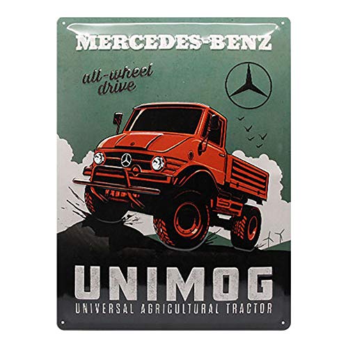 Nostalgic-Art Retro Blechschild, 30 x 40 cm, Mercedes-Benz – Unimog – Geschenk-Idee für Auto Accessoires Fans, aus Metall, Vintage-Design zur Dekoration