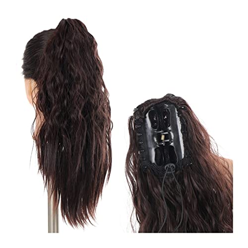 Pferdeschwanz Haarteil Curly Hair Extensions Pferdeschwanz for Frauen, synthetischer Clip in Pferdeschwanz-Krallen-Haarverlängerungen, mittellange, wellige, flauschige Pferdeschwanz-Haarteile Pferdesc